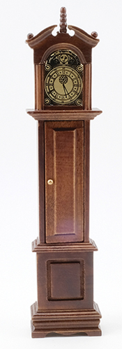 Dollhouse Miniature Grandfather Clock, Walnut